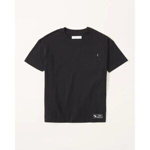 NWT Abercrombie Girls‎ oversized pocket tee in Black Size 5/6